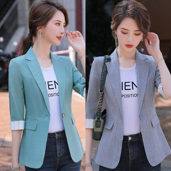 Uue mudeliga liibuv naiste jope 3/4 varrukatega