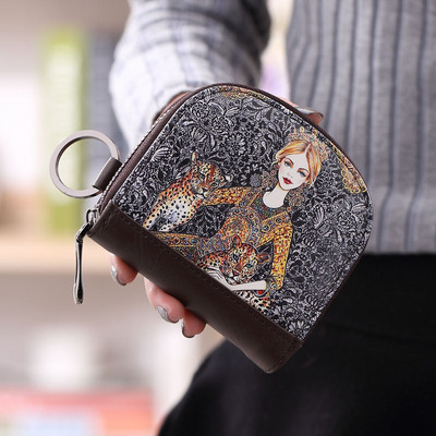 Γυναικείο πορτοφόλι με απλικέ χρώμα και φερμουάρ