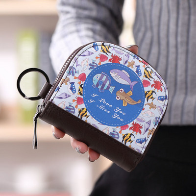 Γυναικείο πορτοφόλι με απλικέ χρώμα και φερμουάρ