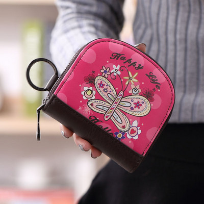 Γυναικείο πορτοφόλι με απλικέ χρώμα και φερμουάρ