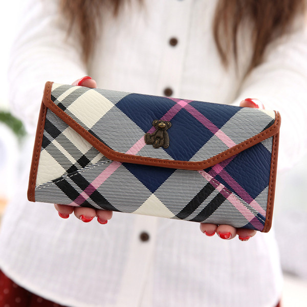 Portofel de dama in trei culori cu decor metalic