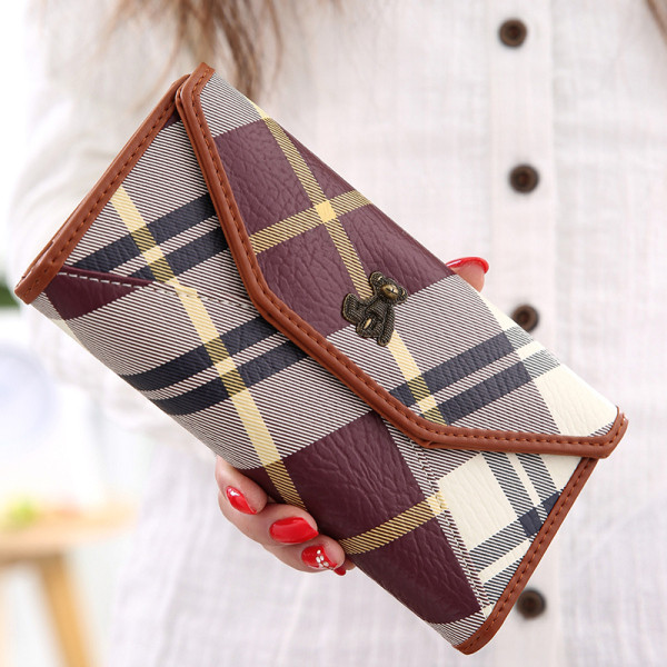 Portofel de dama in trei culori cu decor metalic