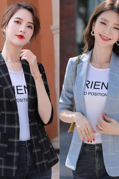 Geaca dama in carouri model nou cu buzunare