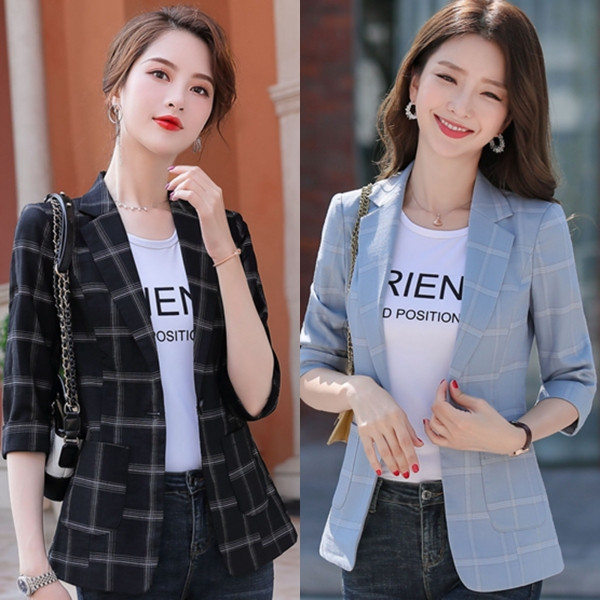 Geaca dama in carouri model nou cu buzunare
