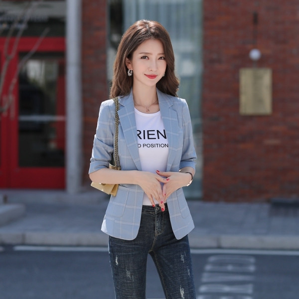 Geaca dama in carouri model nou cu buzunare