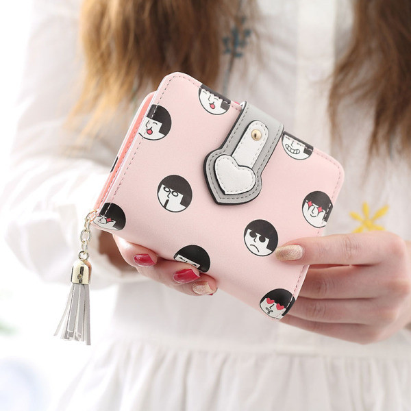 Γυναικείο πορτοφόλι  από έκο δέρμα μεη φούντα