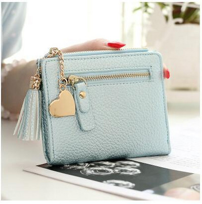 Sieviešu ikdienas naudas maks ar pušķi un rāvējslēdzēju no eko ādas