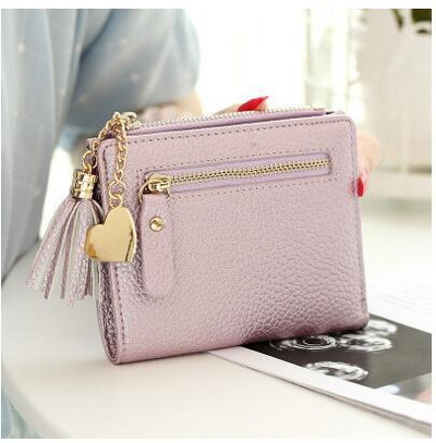 Sieviešu ikdienas naudas maks ar pušķi un rāvējslēdzēju no eko ādas