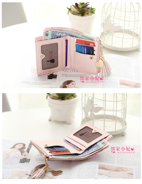 Sieviešu ikdienas naudas maks ar pušķi un rāvējslēdzēju no eko ādas