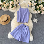 Modern női kétrészes szett vékony pántokkal, magas derékkal