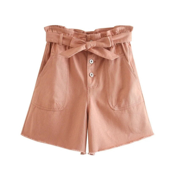 Moodsad naiste lühikesed püksid vööga – kõrge vöökoht