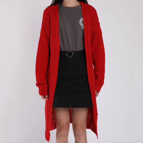 Modern női hosszú kardigán széles modell