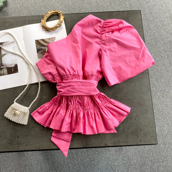 Camasa de dama model nou cu panglica si umar gol