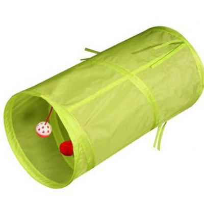 Jucărie - tunel pliabil pentru pisici cu pandantiv