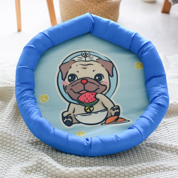 Spalvoto rašto miegmaišis tinka šunims ir katėms