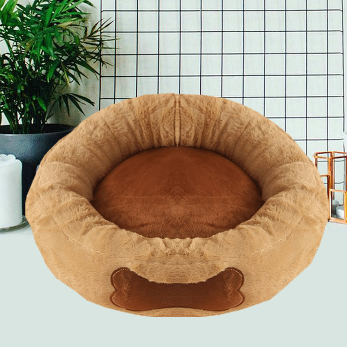 Movable plush bed for dogs