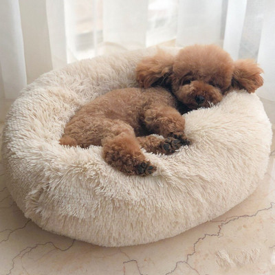 Βελούδινο κρεβάτι για σκύλους - στρογγυλό σχήμα