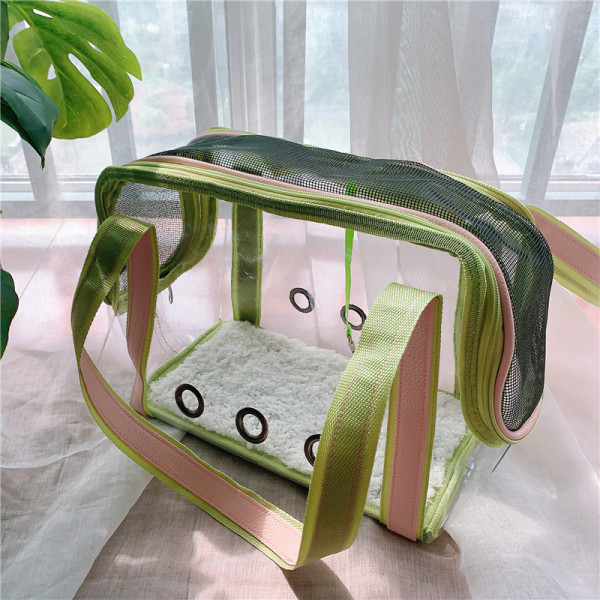 Skaidrus krepšys su užtrauktuku katėms tinkamas kelionėms