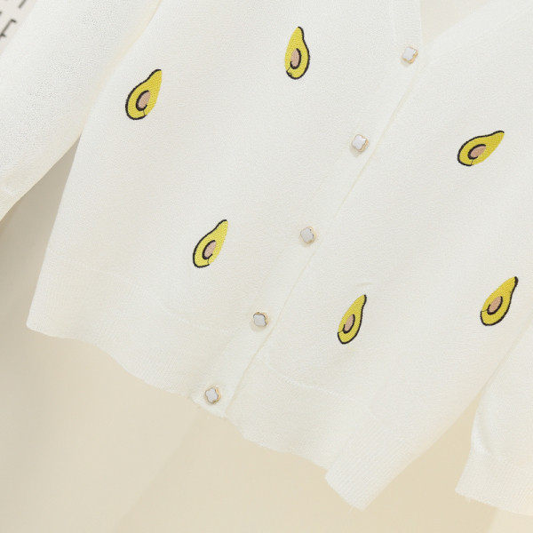 Γυναικεία μοντέρνα ζακέτα με κέντημα και ντεκολτέ