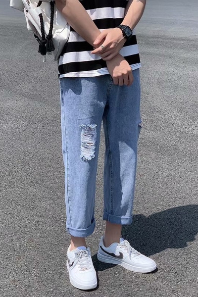 Rebenenud mustriga suviste pikkade meeste teksade uus mudel