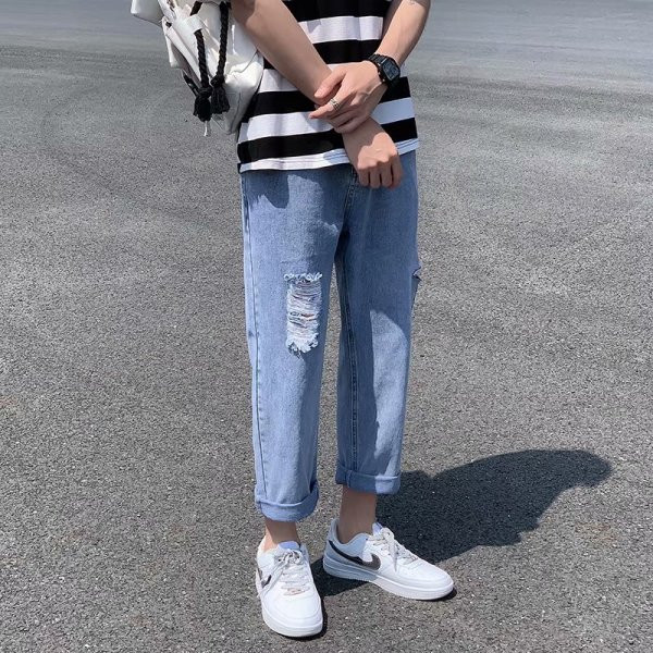 Rebenenud mustriga suviste pikkade meeste teksade uus mudel