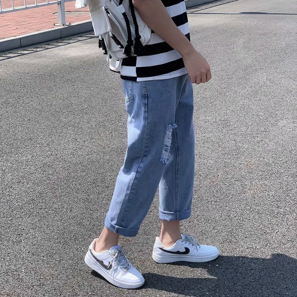 Rebenenud mustriga suviste pikkade meeste teksade uus mudel