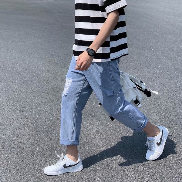 Rebenenud mustriga suviste pikkade meeste teksade uus mudel