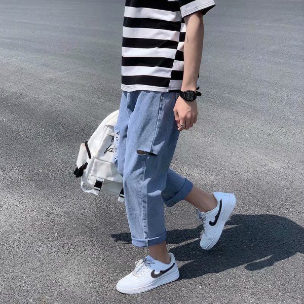 Rebenenud mustriga suviste pikkade meeste teksade uus mudel