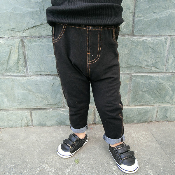 Alkalmi gyerekfarmer fiúknak cipzárral és zsebekkel