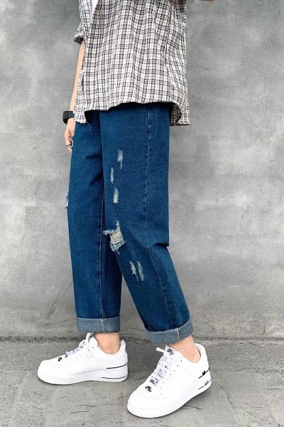 Lezser férfi farmer, szakadt mintával