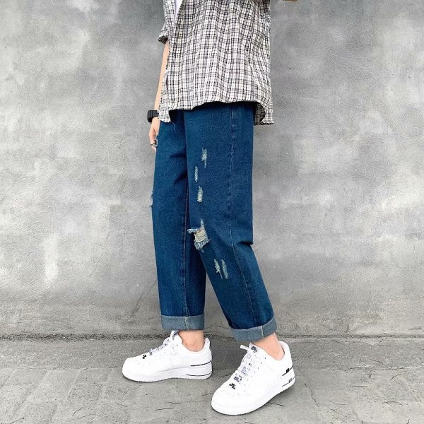 Lezser férfi farmer, szakadt mintával