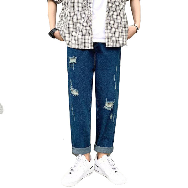 Lezser férfi farmer, szakadt mintával