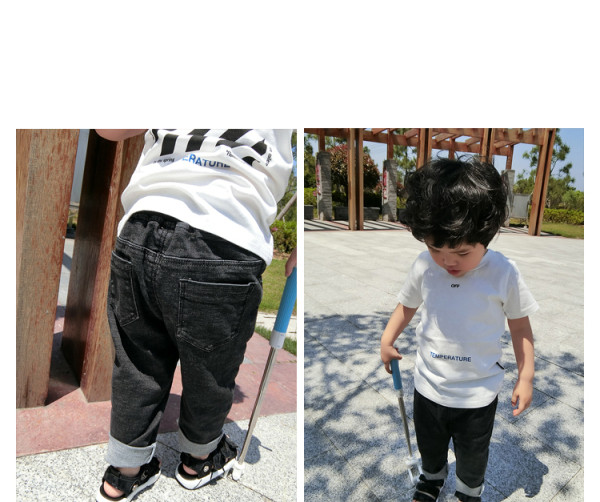 Moodsad poistele sobivad kõrge vöökohaga laste pikad teksad