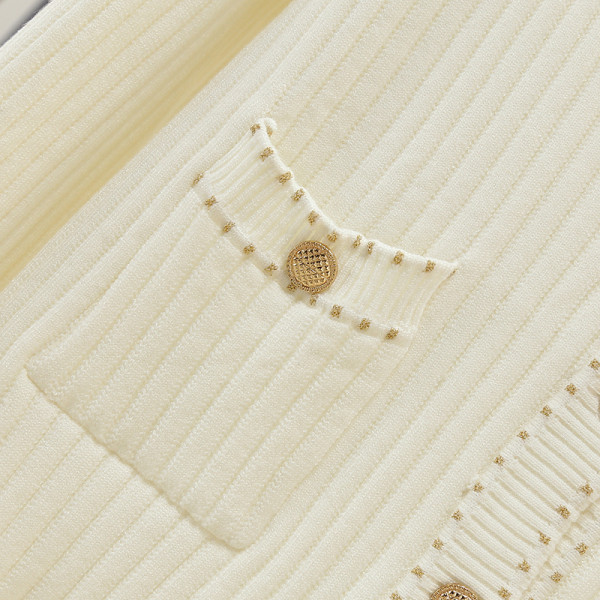 Moderna sieviešu veste ar špica kakla izgriezumu un kabatām