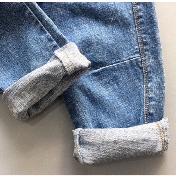 Blugi lungi casual copii cu buzunare model uni in albastru