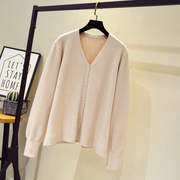 Vesta de dama tricotata cu decolteu spitz si maneci lungi