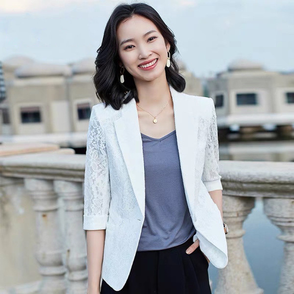 Uue mudeli lühike pitsjakk 3/4 varrukatega