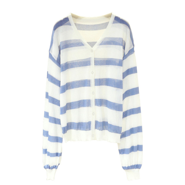 Νεο μοντέλο μοντέρνα γυναικεία ζακέτα ριγέ με κουμπιά