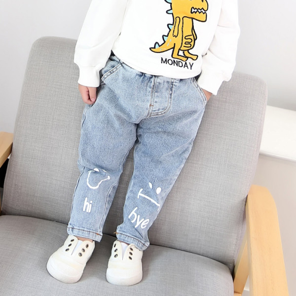 Casual παιδικό μακρύ τζιν με επιγραφή