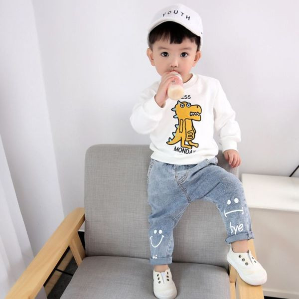 Casual παιδικό μακρύ τζιν με επιγραφή