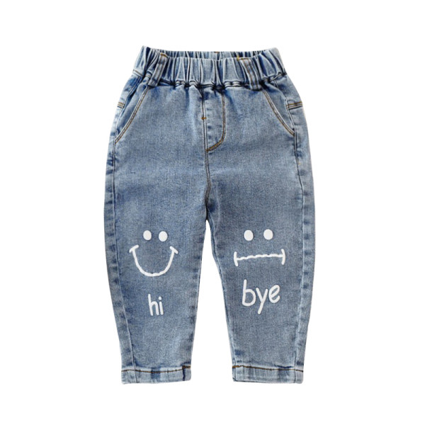 Casual παιδικό μακρύ τζιν με επιγραφή