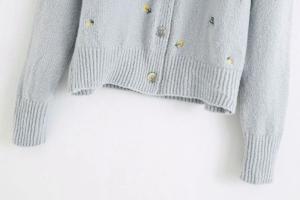 Naiste vabaaja kardigan tikandite ja pikkade varrukatega