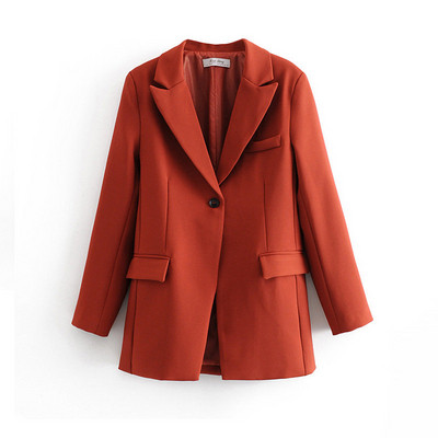 Új modell női kabát hosszú ujjal és spitz nyakkivágással