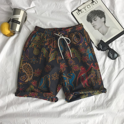Pantaloni scurți de plajă pentru bărbați cu elastic