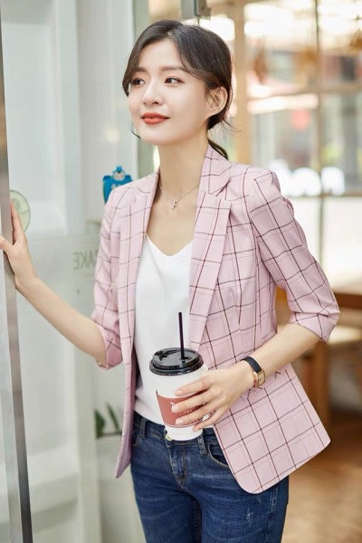 Uus mudel ruuduline lühike jope