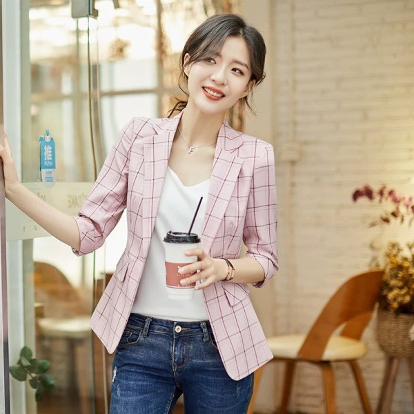 Uus mudel ruuduline lühike jope