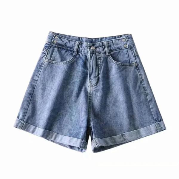 Sieviešu šorti ar augstu vidukli no džinsa