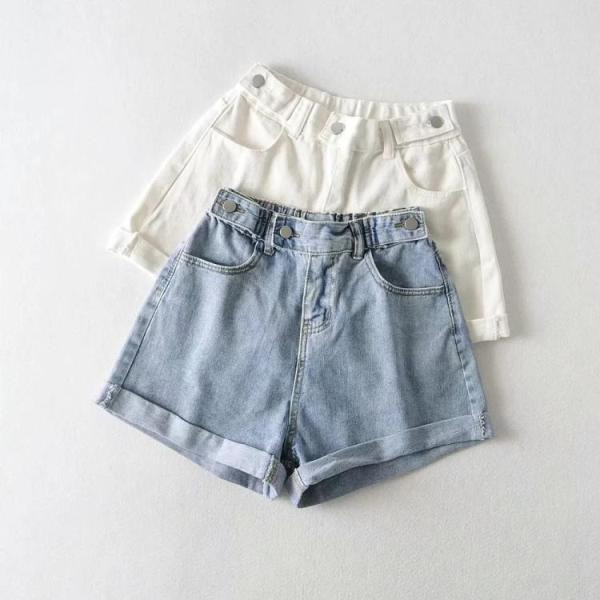 Pantaloni scurți din denim de damă cu talie înaltă