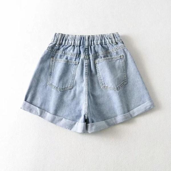 Pantaloni scurți din denim de damă cu talie înaltă