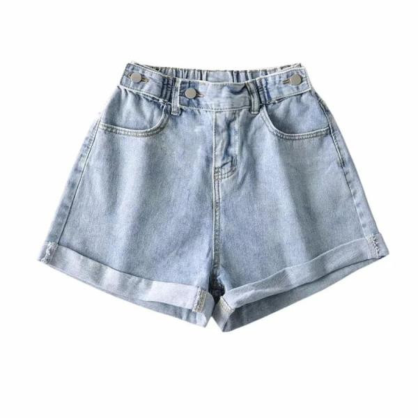 Pantaloni scurți din denim de damă cu talie înaltă